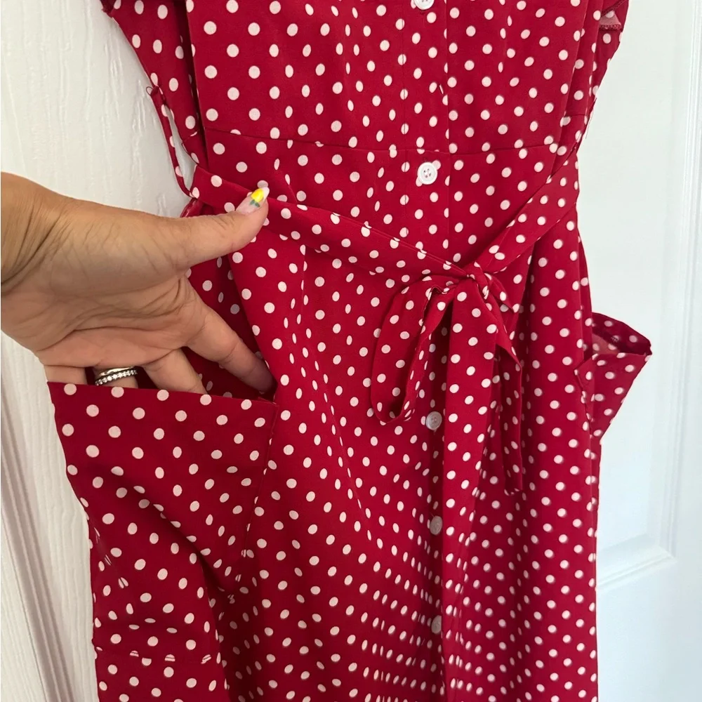 Polka Dot Red Dress - Picture 4 of 4